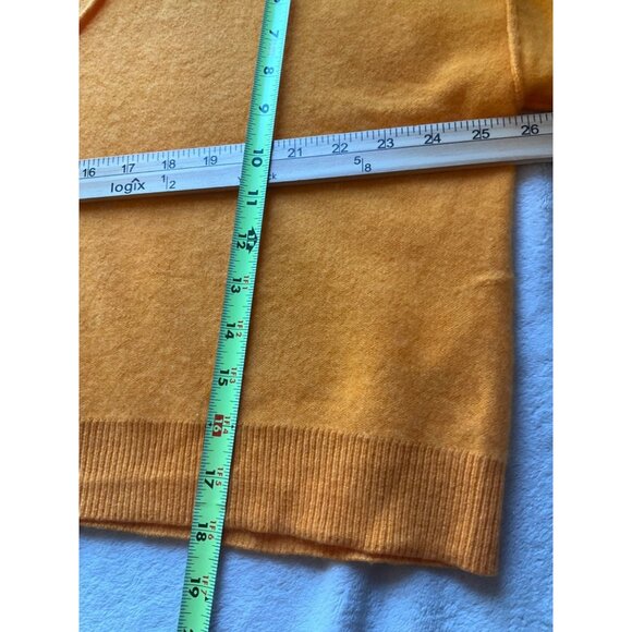 New No Tags Pilcro Womens Sz Small Cropped Sweater 100 % Cashmere Yellow Mustard - Picture 5 of 9